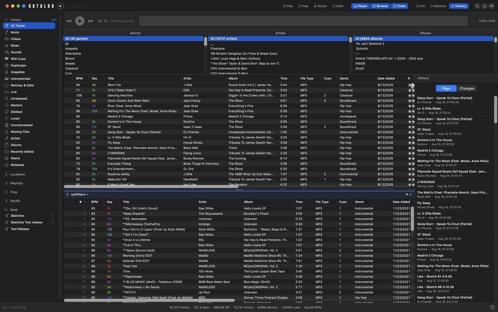 The KATALOG window